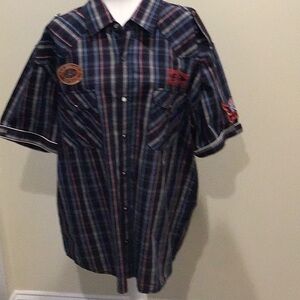 Vintage R.A.R.E apparel shortsleeved plaid shirt pearl snap closure western